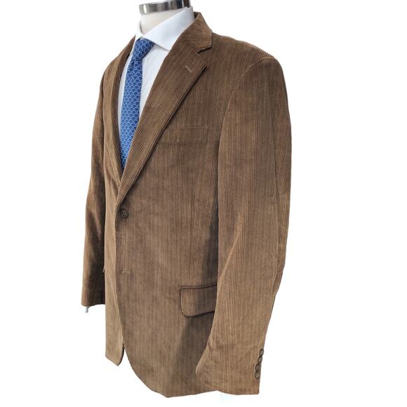 Dockers Mens Size 42R Corduroy Sport Coat Jacket Blazer Brown Tan 2 Button - Picture 5 of 16